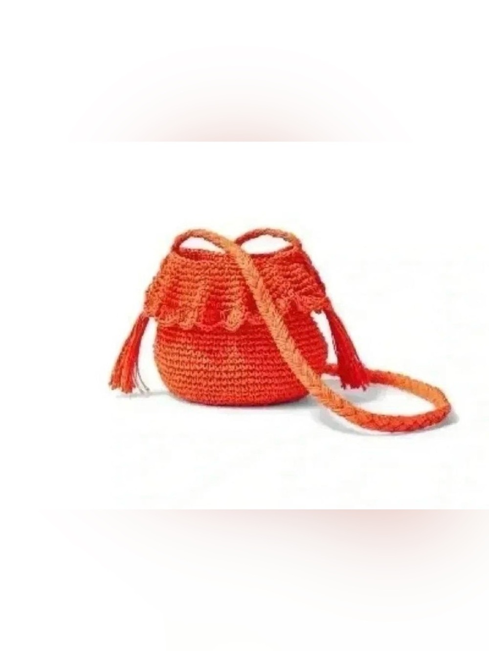 RHODE x Target Orange Straw Papel Raffia Bucket Bag Vaca Resortwear Euro Summer